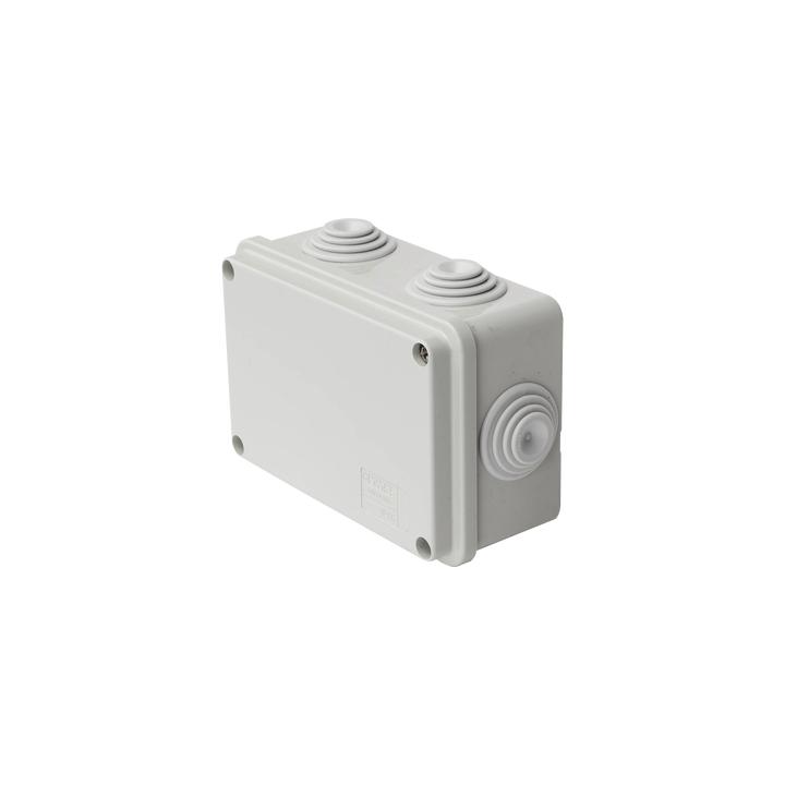 Caja Estanca de PVC Para Derivación y Conexión, 6 Entradas, Tapa Atornillada, 120x80x50 mm (Área interna), Uso