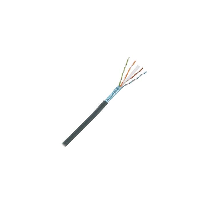 Bobina de Cable Planta Externa con Gel, de 4 Pares, Cat6A, Blindado F/UTP, Color Negro, 305 Metros (1000 Pies)