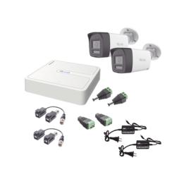 Kit HiLook Audio Bidireccional TurboHD 1080p / DVR 4 Canales / 2 Cámaras Bala (Exterior) con Bocina y Microfóno