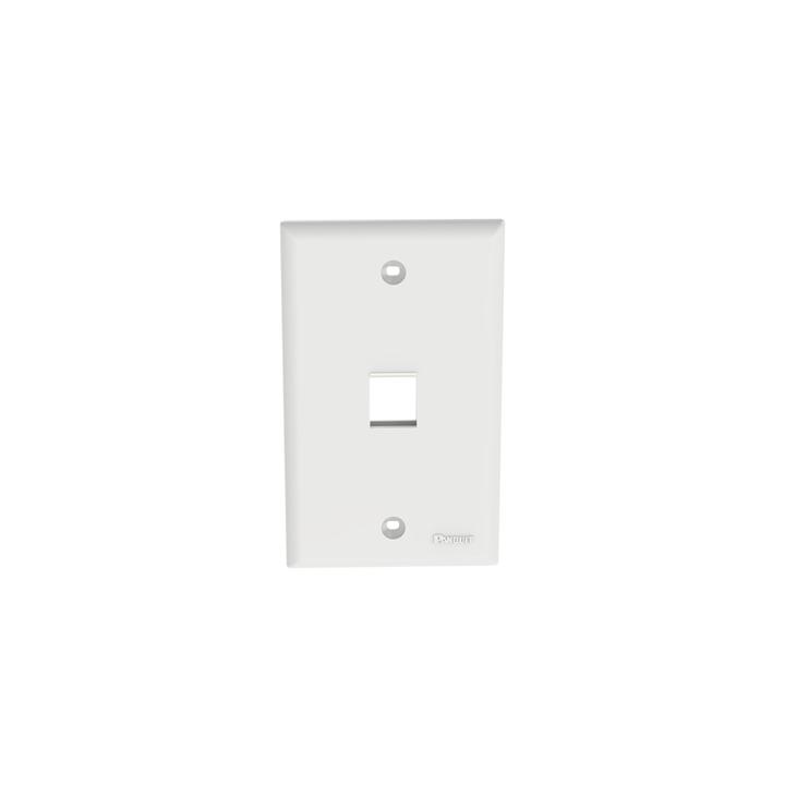 Placa de Pared Vertical, Salida Para 1 Puerto Keystone, Color Blanco