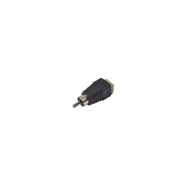 Adaptador RCA Macho Tipo Jack Polarizado / Terminales Tipo Tornillo / Polarizado (+/-) / Recomendado para Video y Audio