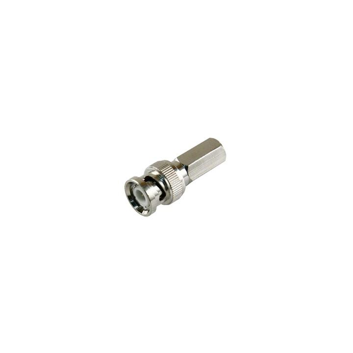 Conector BNC Macho de Ensamble Roscable (Hex.) en Sentido de las Manecillas de Reloj para Cable Coaxial RG-59/U,