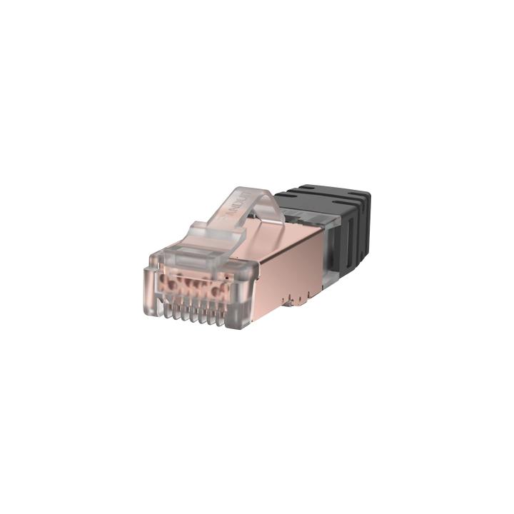 Plug RJ45 Cat6 Blindado, Para Cable Calibre 24-26 AWG, Chapado en Oro de 50 micras, Paquete de 100 Piezas