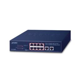 Switch de Escritorio de 8 Puertos 10/100TX 802.3at PoE+ / 2 Puertos 10/100TX / 120W PoE Budget / Modos Standard, VLAN y