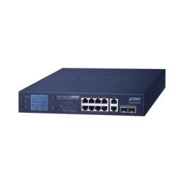 Switch No Administrable 8 Puertos Gigabit con Modo Extender a 250 m,  2 Puertos Uplink 10/100/1000 Mbps, 2 Puertos SFP