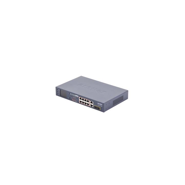 Switch No Administrable 8 Puertos Gigabit con Modo Extender a 250 m,  2 Puertos Uplink 10/100/1000 Mbps, 2 Puertos SFP