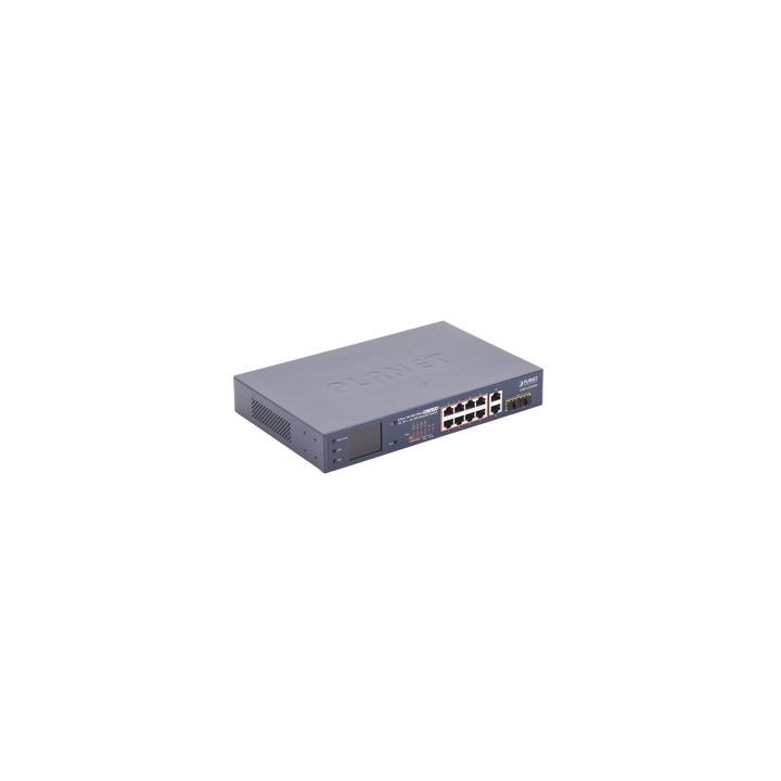 Switch No Administrable 8 Puertos Gigabit con Modo Extender a 250 m,  2 Puertos Uplink 10/100/1000 Mbps, 2 Puertos SFP