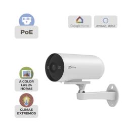 Cámara IP Exterior PoE / Color Night Vision / 3 Megapixel (2K) / AI Detección Humana y Vehiculos / H.265 / Vision