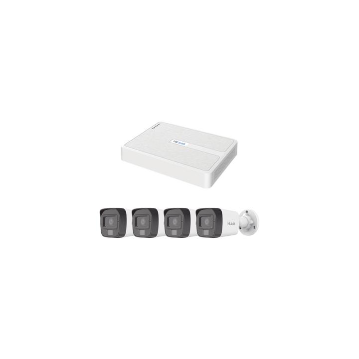 Kit IP 2 Megapixel / NVR de 8 Canales con 8 Puertos PoE / 4 Cámaras IP Bala Dual light para Exterior / Micrófono