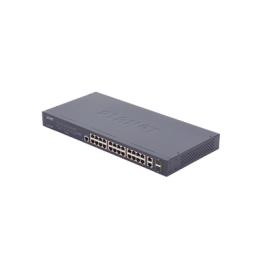 Switch administrable de 24 puertos 10/100TX PoE+ y 2 puertos combo TP/SFP Gigabit