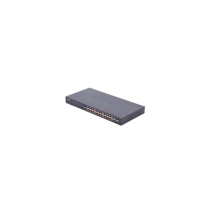 Switch administrable de 24 puertos 10/100TX PoE+ y 2 puertos combo TP/SFP Gigabit