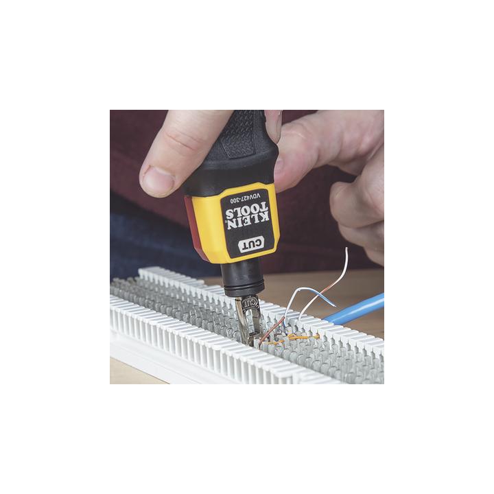 Herramienta Ponchadora de Impacto con Cuchilla para Paneles y Bloques de 66/110. Termina y Corta Cables CAT3, CAT5e y