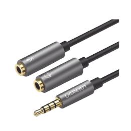Cable Divisor en Y / De 3.5 mm Macho a Dos Salidas de 3.5 mm Hembra / CTIA, TRS / Núcleo de Cobre / TPE /  Longitud 20
