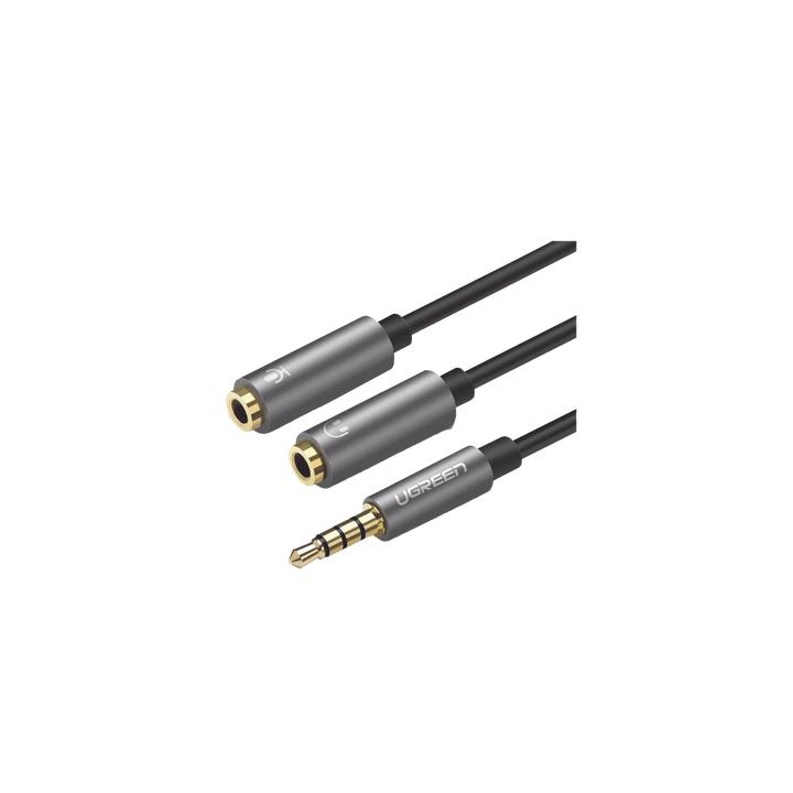 Cable Divisor en Y / De 3.5 mm Macho a Dos Salidas de 3.5 mm Hembra / CTIA, TRS / Núcleo de Cobre / TPE /  Longitud 20