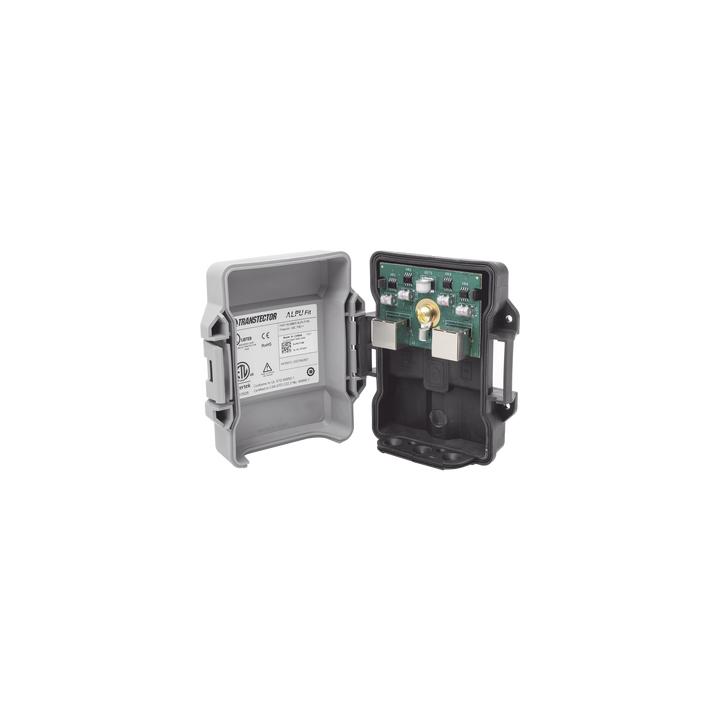 Protector PoE Exterior Gigabit / Tecnología Híbrida SASD+GDT / 100W PoE++ / RJ45 Blindado / IP65 / Enlaces