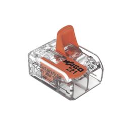 Borne de Conexión con Palancas / Serie 221 / 6 mm² Máximo / 30 A / 300 V / Transparente / T85 / CAGE CLAMP® /