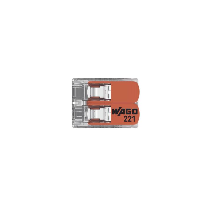 Borne de Conexión con Palancas / Serie 221 / 6 mm² Máximo / 30 A / 300 V / Transparente / T85 / CAGE CLAMP® /