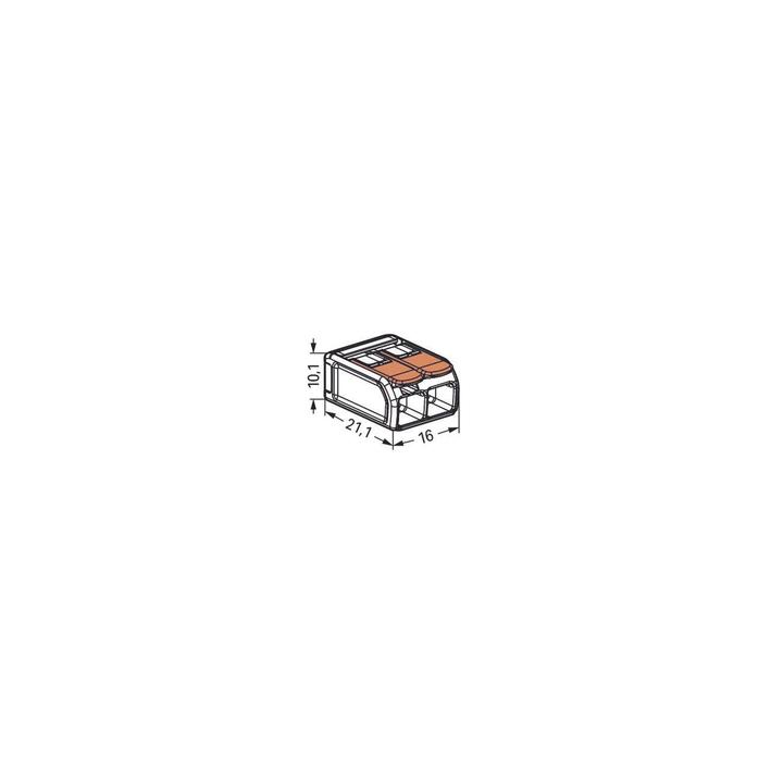 Borne de Conexión con Palancas / Serie 221 / 6 mm² Máximo / 30 A / 300 V / Transparente / T85 / CAGE CLAMP® /