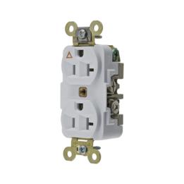 Contacto Dúplex Conexión a Tierra Aislada/ 20 A 125 V/ 2 polos 3 Hilos/ Color Blanco/ Nema 5- 20R/ Grado Industrial.