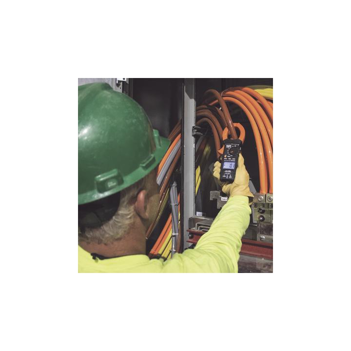 Amperímetro Digital de Gancho de Rango Automático de 2000 A CA, con Media Cuadrática Real y Baja Impedancia (LoZ).