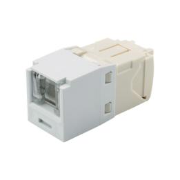 Conector Jack RJ45 Estilo TG con Ventana, Mini-Com, Categoría 6, de 8 Posiciones y 8 Cables, Color Blanco