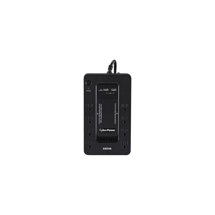 UPS de 650 VA/390 W, Topología Standby con Modo Ahorrador ECO, Entrada 120 Vca NEMA 5-15P, Con 8 Tomas NEMA 5-15R