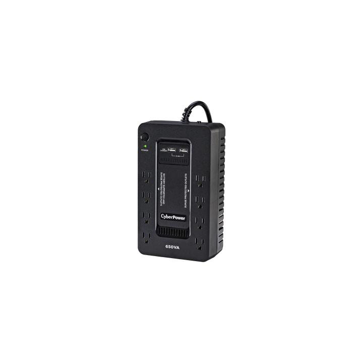 UPS de 650 VA/390 W, Topología Standby con Modo Ahorrador ECO, Entrada 120 Vca NEMA 5-15P, Con 8 Tomas NEMA 5-15R