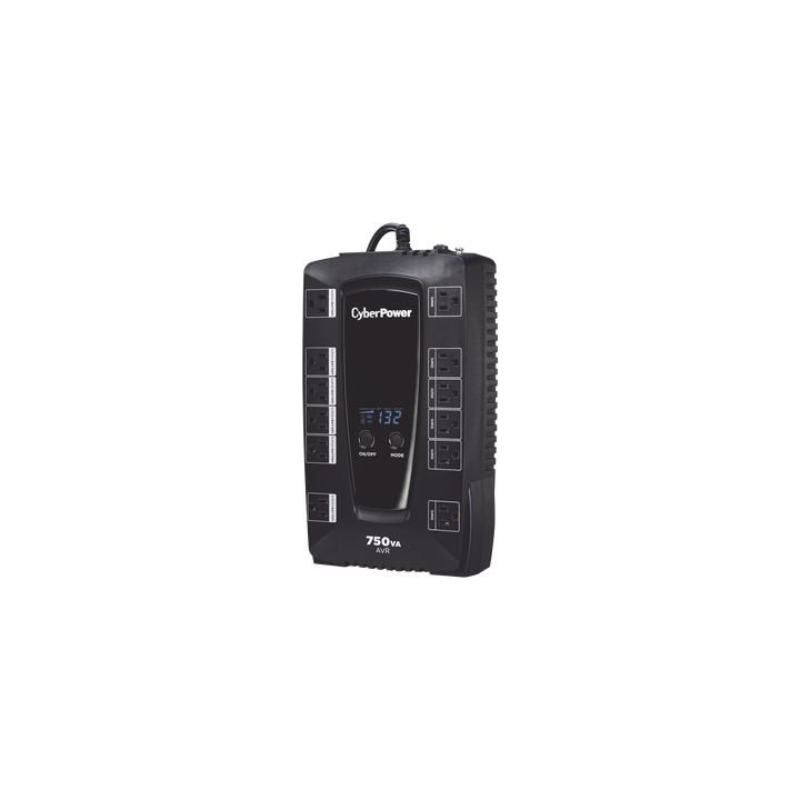 UPS de 750 VA/450 W, Topología Línea Interactiva, Entrada 120 Vca NEMA 5-15P, Tipo Gabinete Compacto, Con 12 Tomas