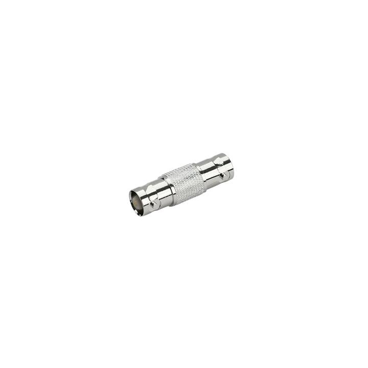 Adaptador Tipo Barril para 75 Ohm, de Conector BNC Hembra a BNC Hembra, Níquel/ Oro/ Teflón.