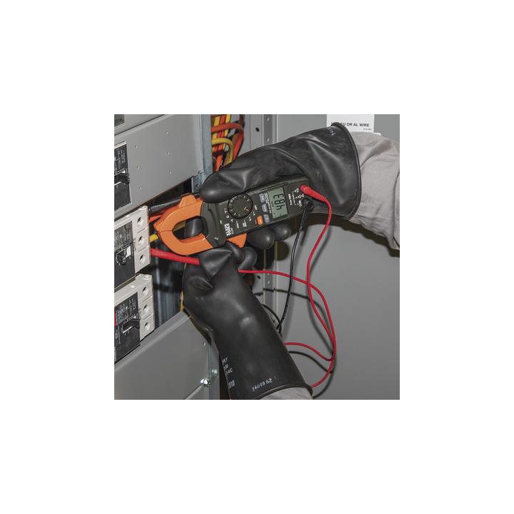 Amperímetro Digital de Gancho de Rango Automático de 400 A CA con Medidor de Temperatura.