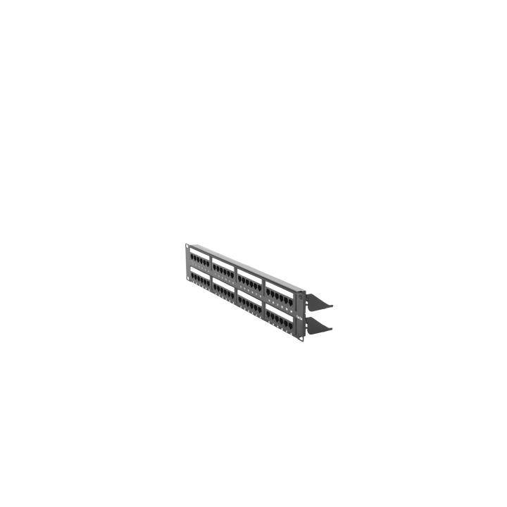 Panel de Parcheo de Impacto (110) UTP de 48 Puertos Cat5e 19 Pulgadas (48.26 cm), 2U con Barra para Organizar Cable