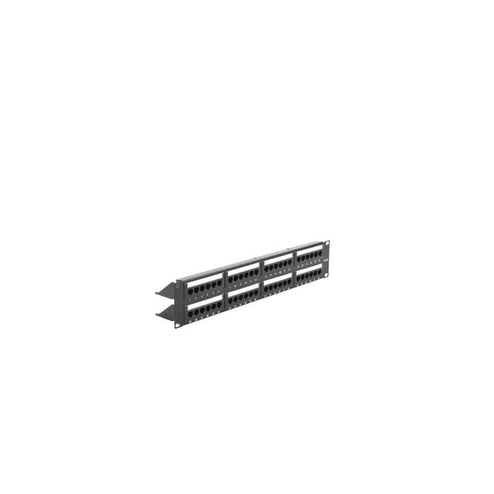 Panel de Parcheo de Impacto (110) UTP de 48 Puertos Cat5e 19 Pulgadas (48.26 cm), 2U con Barra para Organizar Cable