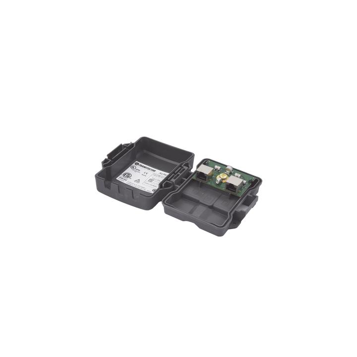 Protector PoE Exterior Gigabit / Tubo de Descarga de Gas GDT / 51W PoE+ / RJ45 Blindado / IP23 / Enlaces Inalámbricos
