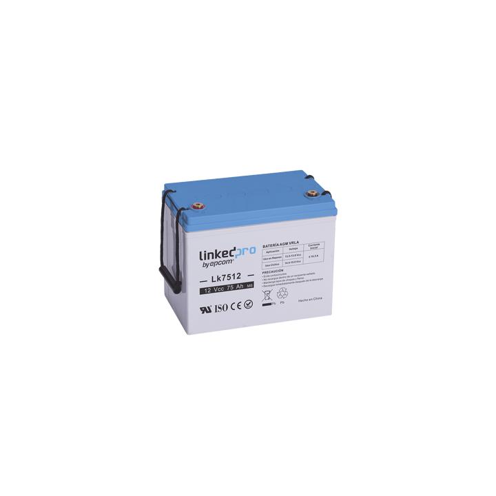 Batería 12 Vcc / 75 Ah / UL / Tecnología AGM-VRLA / Vida útil promedio de 5 años / Para uso en equipo electrónico