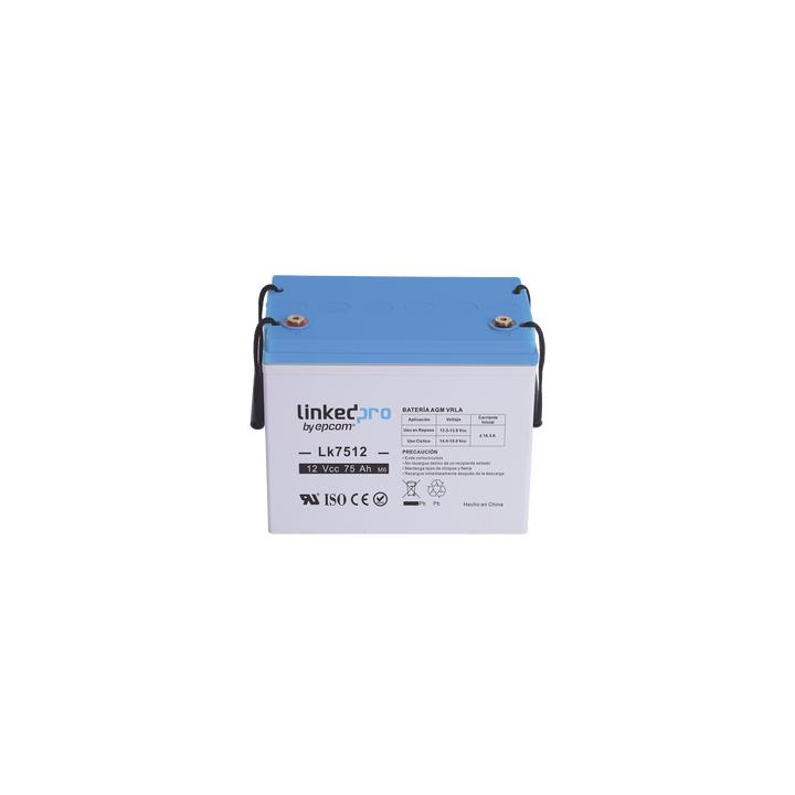 Batería 12 Vcc / 75 Ah / UL / Tecnología AGM-VRLA / Vida útil promedio de 5 años / Para uso en equipo electrónico
