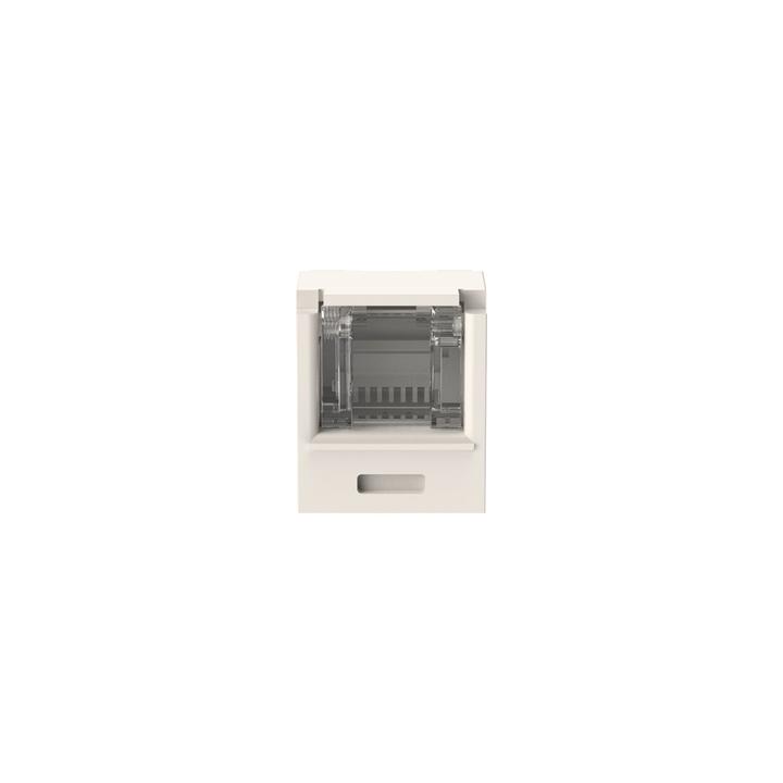 Conector Jack RJ45 Estilo TG con Ventana, Mini-Com, Categoría 6A, de 8 Posiciones y 8 Cables, Color Blanco