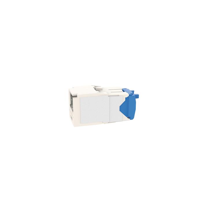 Conector Jack RJ45 Estilo TG con Ventana, Mini-Com, Categoría 6A, de 8 Posiciones y 8 Cables, Color Blanco
