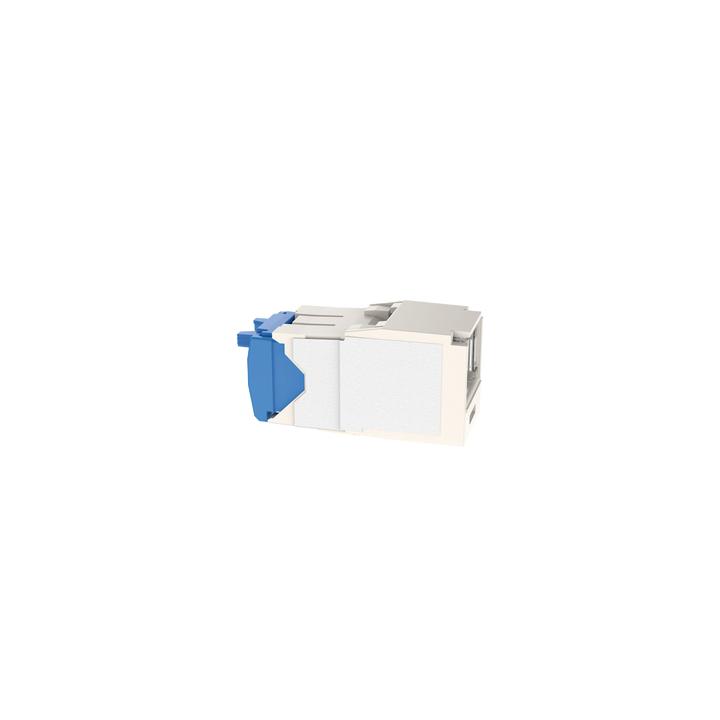 Conector Jack RJ45 Estilo TG con Ventana, Mini-Com, Categoría 6A, de 8 Posiciones y 8 Cables, Color Blanco