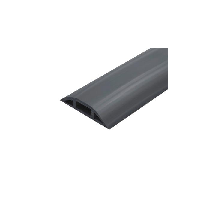 Canaleta flexible negra de PVC auto extinguible, para instalaciones eléctricas en piso ó zóclo  (Rollo de 25mts.)