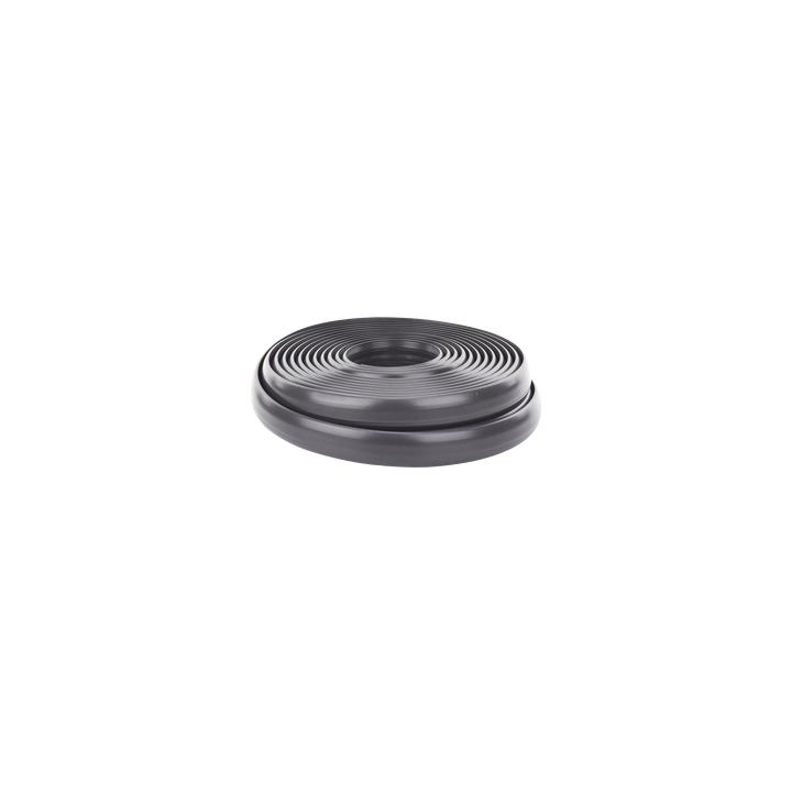 Canaleta flexible negra de PVC auto extinguible, para instalaciones eléctricas en piso ó zóclo  (Rollo de 25mts.)