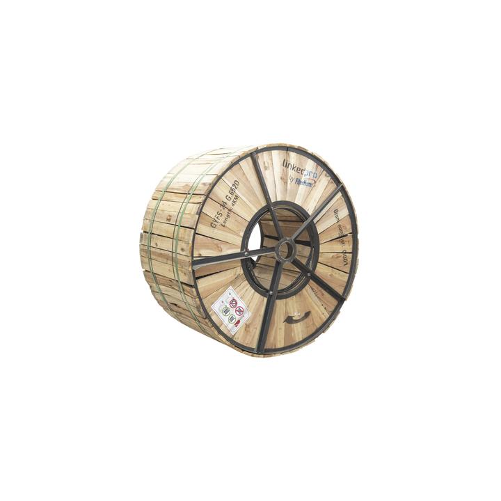 Carrete de 4 Kilómetros de Fibra Óptica para Exterior G.652D, Armada, Monomodo de 24 Hilos, Loose Tube, Color Negro,