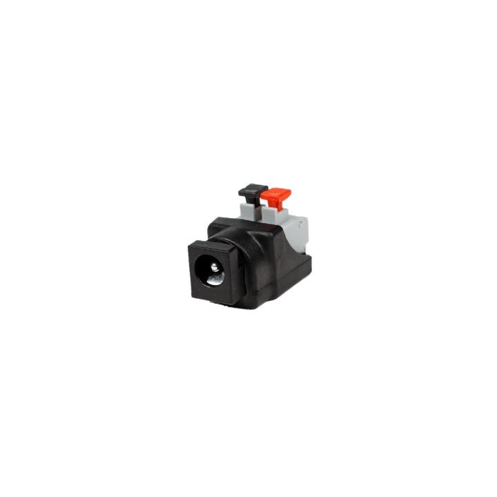 Adaptador Tipo Jack de 3.5 mm Hembra Polarizado de 12 Vcc con Terminales de Presión