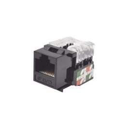Módulo Jack Keystone Cat6 con Terminación 110 (Punchdown) para Faceplate - Color Negro