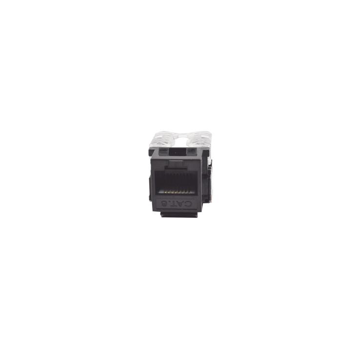 Módulo Jack Keystone Cat6 con Terminación 110 (Punchdown) para Faceplate - Color Negro