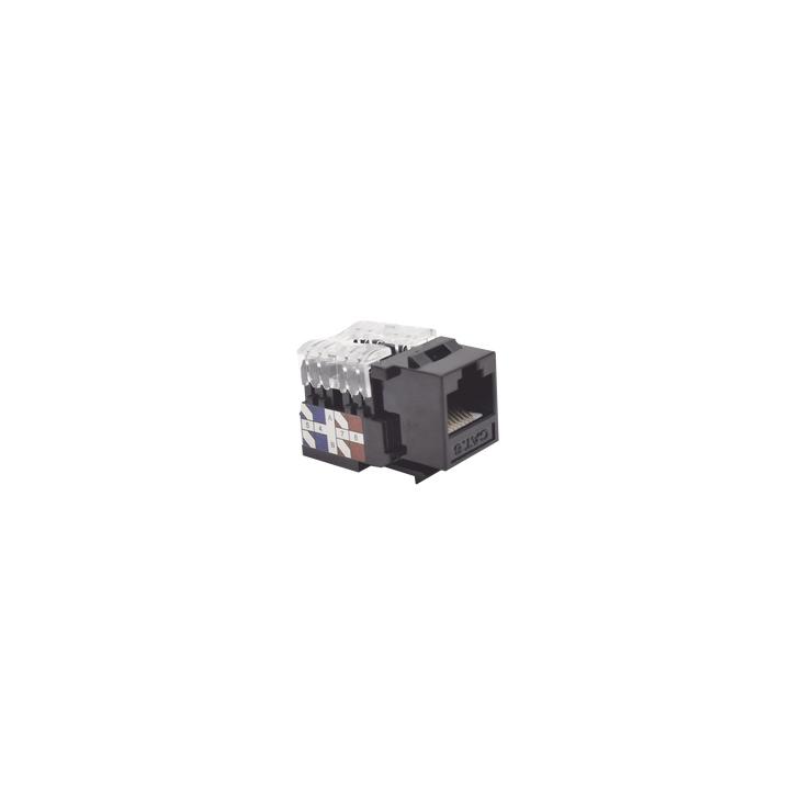 Módulo Jack Keystone Cat6 con Terminación 110 (Punchdown) para Faceplate - Color Negro