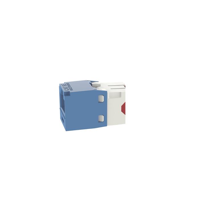 Conector Jack RJ45 Estilo TG, Mini-Com, Categoría 5e, de 8 Posiciones y 8 Cables, Color Azul