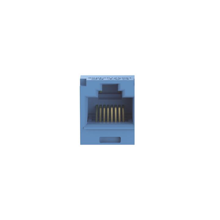Conector Jack RJ45 Estilo TG, Mini-Com, Categoría 5e, de 8 Posiciones y 8 Cables, Color Azul