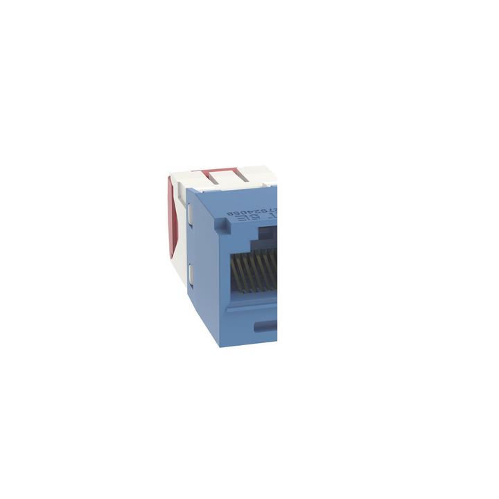 Conector Jack RJ45 Estilo TG, Mini-Com, Categoría 5e, de 8 Posiciones y 8 Cables, Color Azul