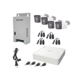 Kit HiLook Audio Bidireccional TurboHD 1080p / DVR Metalico 4 Canales / 4 Cámaras Bala (Exterior) con Bocina y