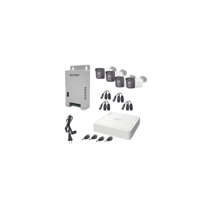 Kit HiLook Audio Bidireccional TurboHD 1080p / DVR Metalico 4 Canales / 4 Cámaras Bala (Exterior) con Bocina y